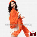 fashion plain 100% wool orange pashmina scarf tassel scarf